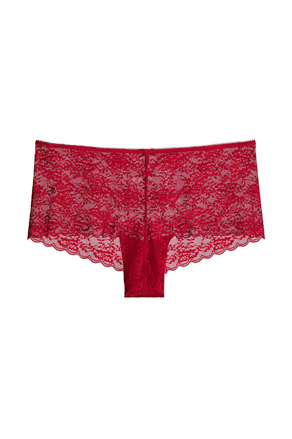 Womensecret Panty brasileño ancho encaje rojo rojo