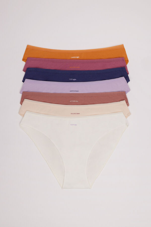 Womensecret Pack 7 panties algodón mensaje blanco
