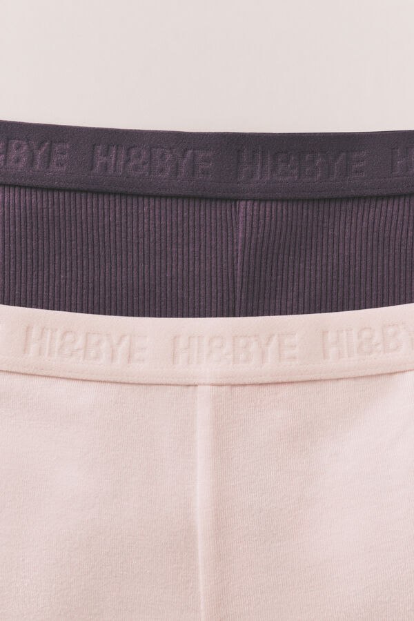 HI&BYE Pack 2 panties boxer de algod&oacute;n morado rosa blanco