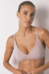 Women'secret Brasier triangular de algodón beige nude