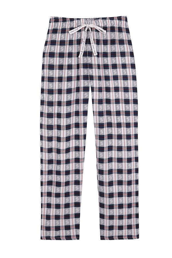 Womensecret Pantalón pijama cuadros azul estampado