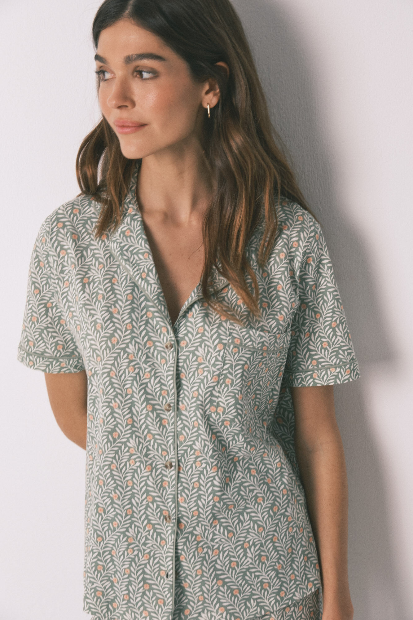 Women'secret Pijama camisera estampado de flores de 100% algod&oacute;n