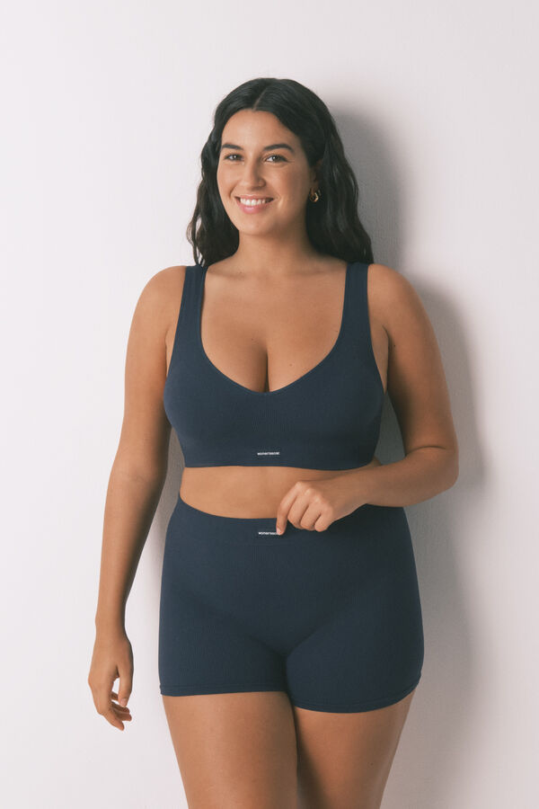 Women'secret Pantalón azul oscuro azul