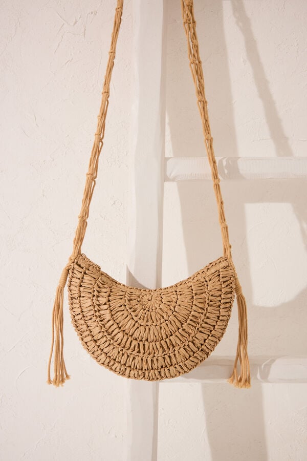 Womensecret Bolsa pequeña rafia café
