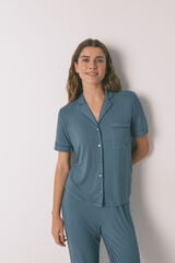Womensecret Pijama camisera Capri de viscosa verde verde