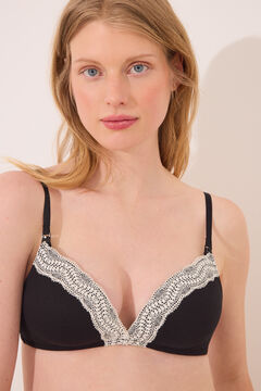 Womensecret Brasier premamá de canalé negro CHARMING negro