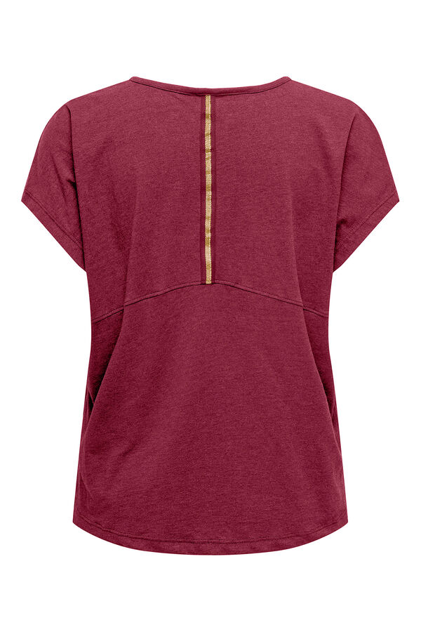 Only Play Playera manga corta de lurex morado/lila