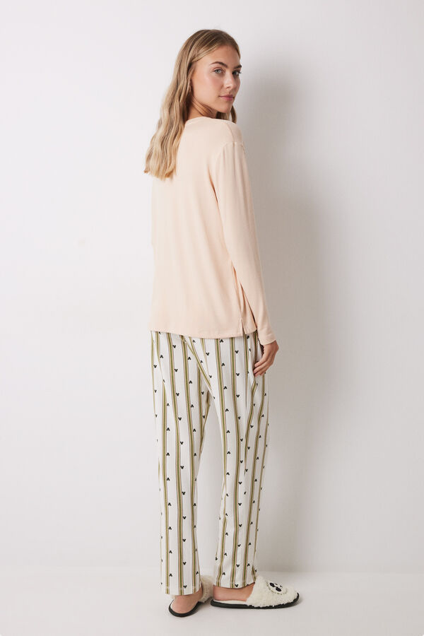Womensecret Pijama larga de manga larga de Minnie rosa