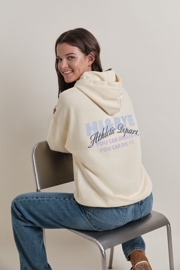 HI&BYE Sudadera con capucha de felpa amarilla amarillo