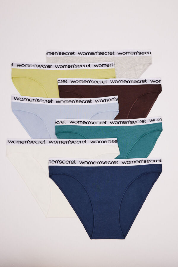 Womensecret Pack 7 panties algodón logo blanco