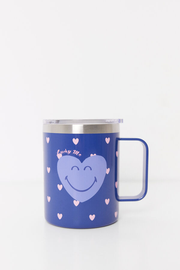 Womensecret Taza termo print Smiley azul