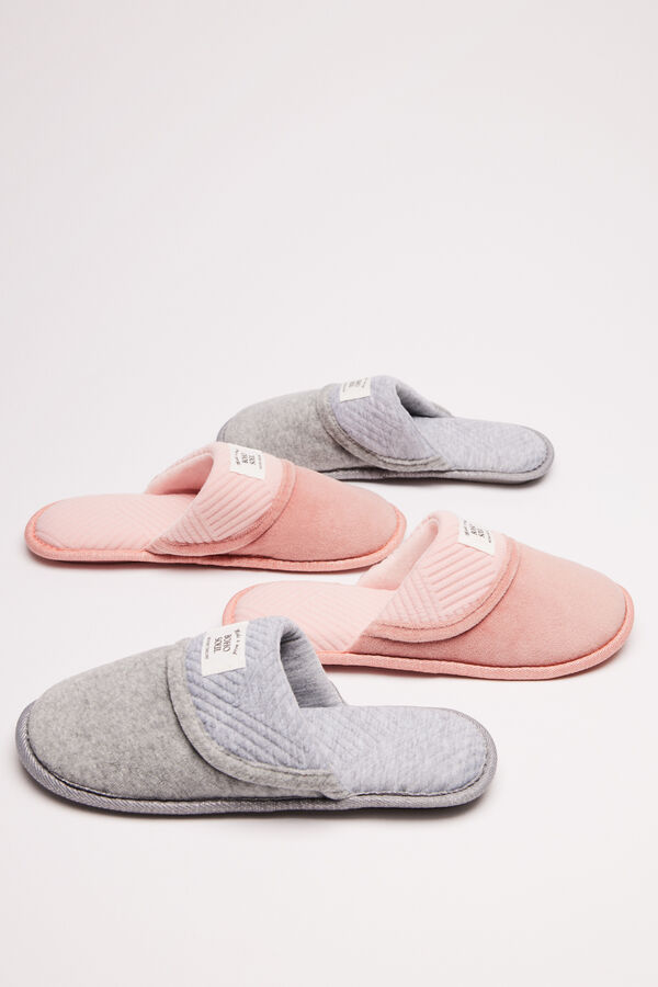 Womensecret Pantuflas acolchadas gris gris