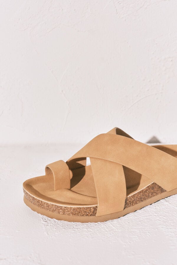 Women'secret Sandalias bio de tiras cruzadas arena caf&eacute;