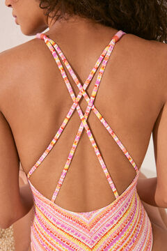 Womensecret Traje de baño con estampado de rayas diagonales estampado