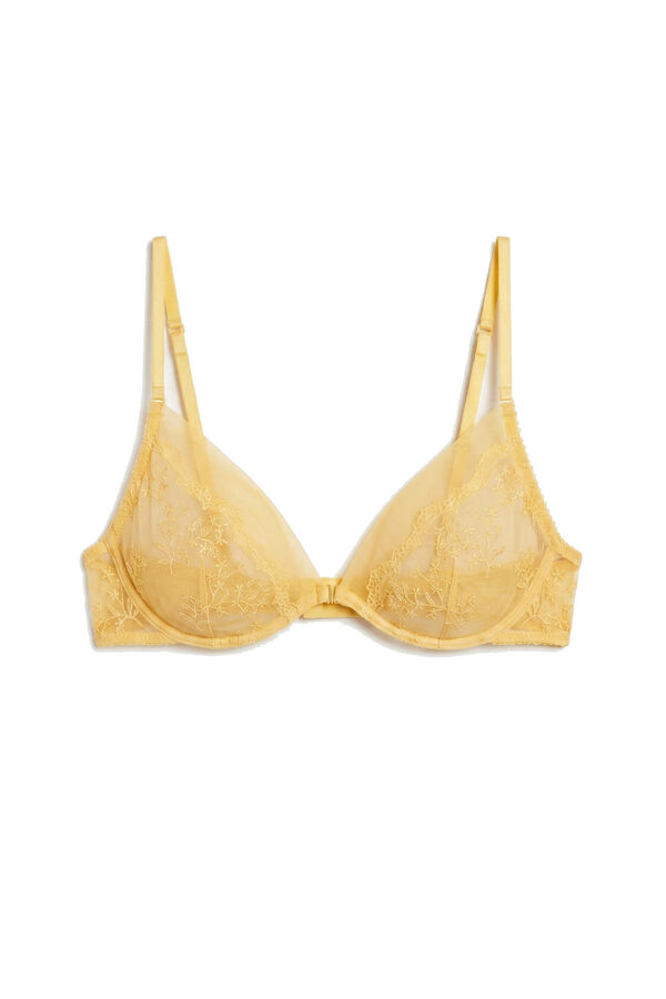 Women'secret Brasier cl&aacute;sico bordado de flores amarillo PRETTY amarillo