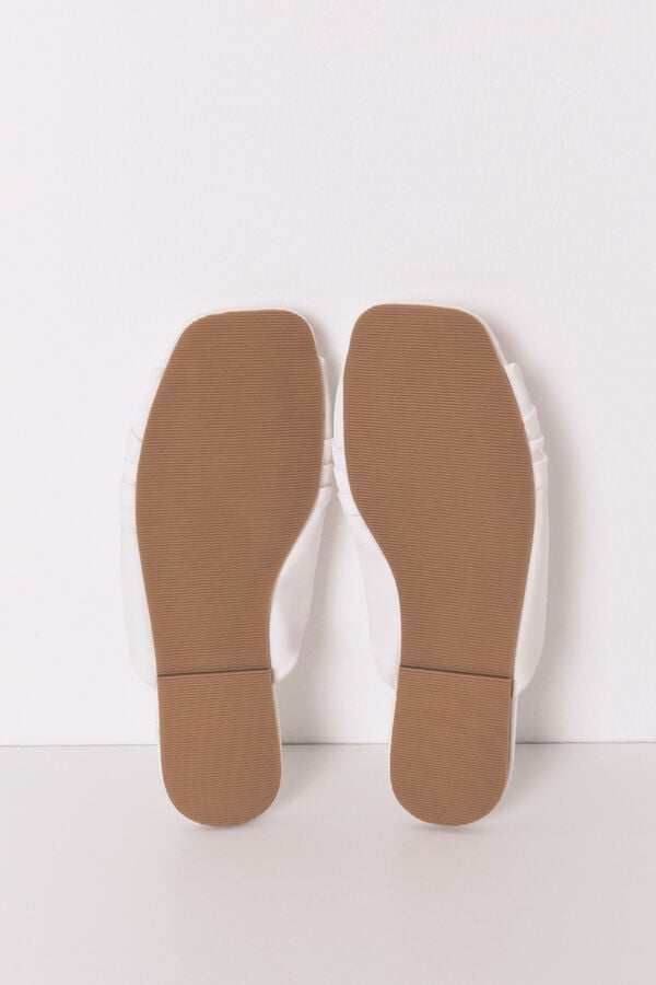 Women'secret Pantuflas satén blancas marfil