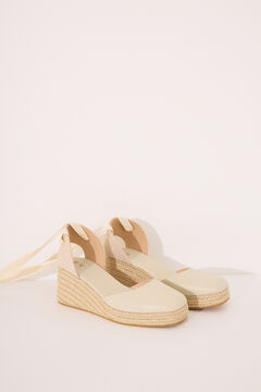 Womensecret Chanclas de plataforma de esparto doradas café