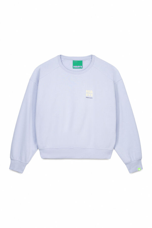 HI&BYE Sudadera short de forro polar de algod&oacute;n azul claro azul