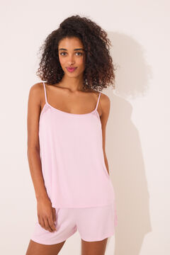 Womensecret Pijama corta de viscosa rosa rosa