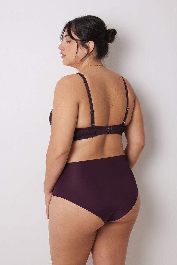 Womensecret Tanga clásica encaje burdeos morado/lila