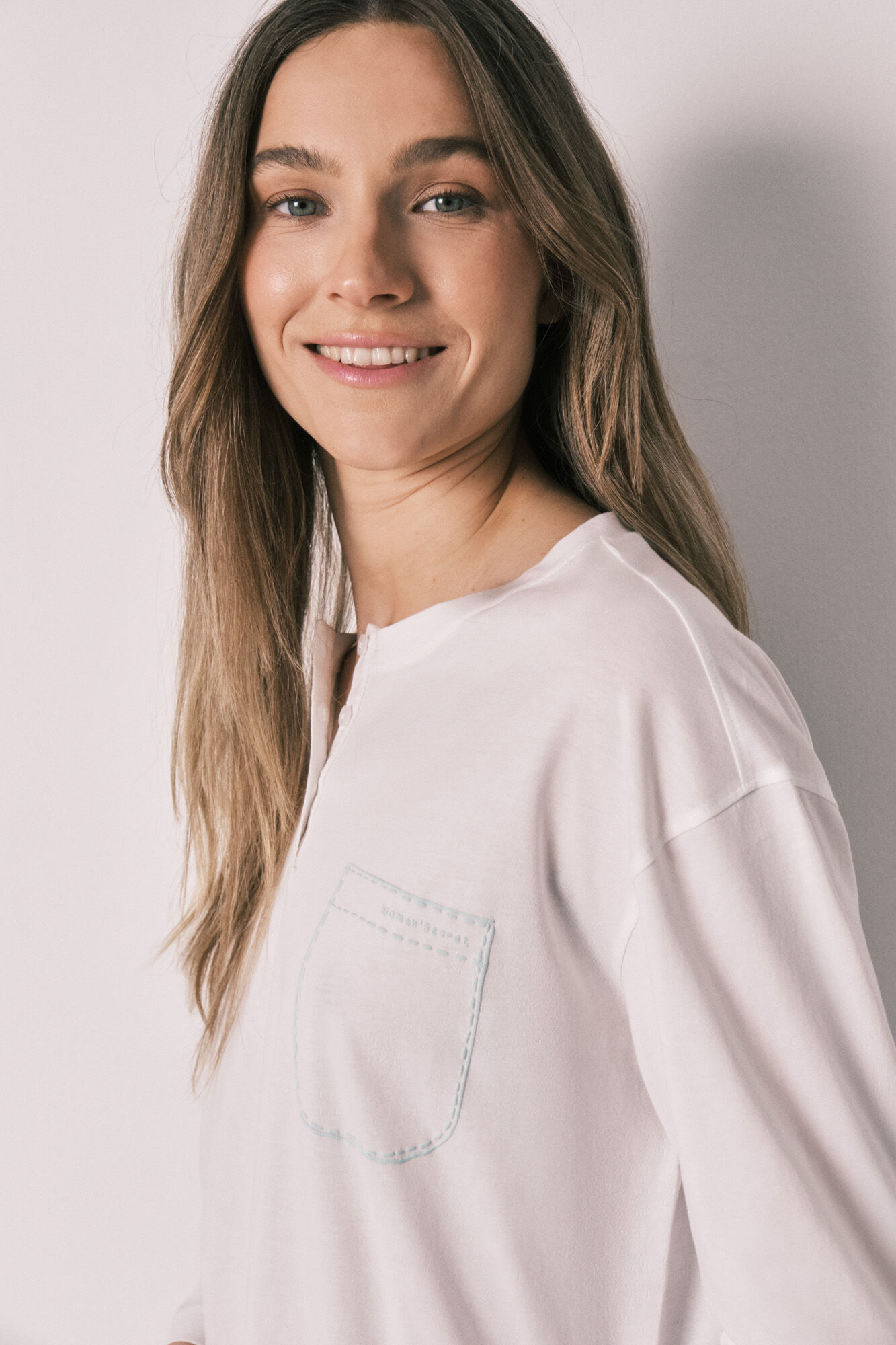 Women'secret Pijama larga de algod&oacute;n pantal&oacute;n a rayas verde