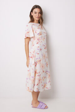 Womensecret Vestido midi viscosa allover flores blanco