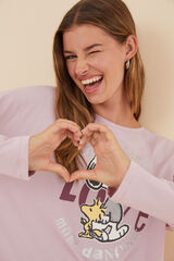 Womensecret Pijama 100% algodón Snoopy Love rosa rosa