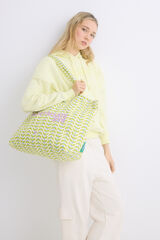 Womensecret Bolso tote estampado amarillo estampado