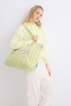 Womensecret Bolso tote estampado amarillo estampado