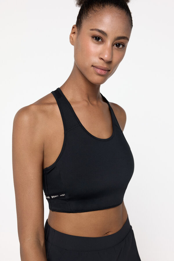 Only Play Brasier deportivo reversible negro/ estampado negro