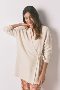 Womensecret Cárdigan de punto beige marfil