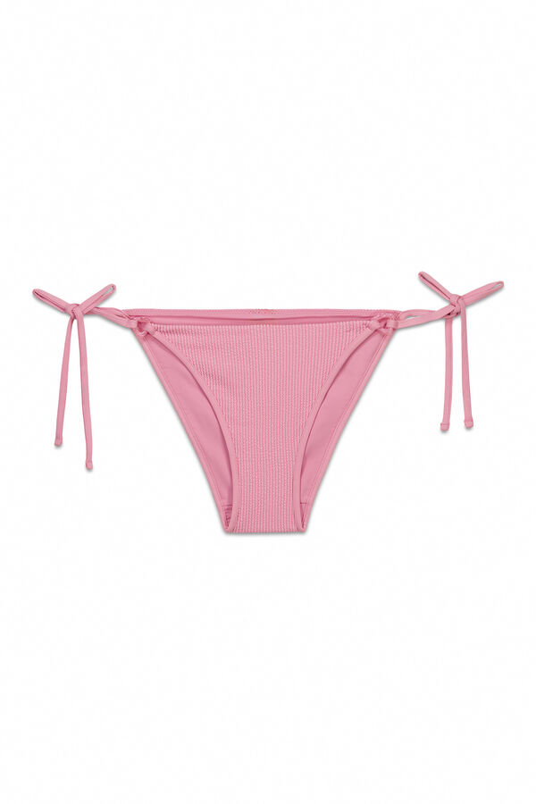 Women'secret Panty brasile&ntilde;o de bikini de textura crinkle rosa rosa