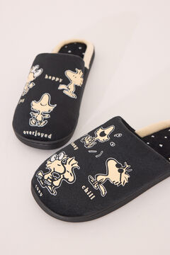 Womensecret Pantuflas para casa negras de Snoppy negro