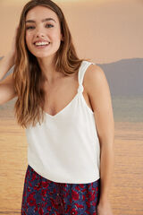 Womensecret Top tirantes 100% algodón beige marfil