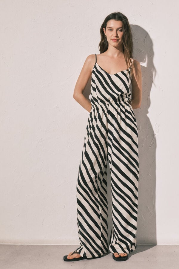 Women'secret Jumpsuit largo estampado cebra estampado