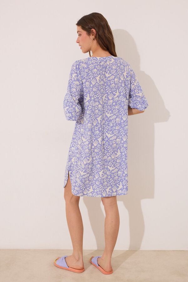 Womensecret Playera de dormir de viscosa con estampado lila estampado