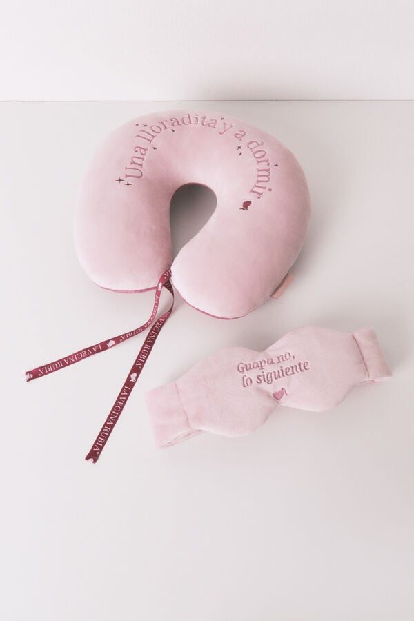 Women'secret Almohada de viaje rosa cuello rosa