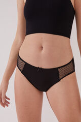 Womensecret Panty ancho algodón tul negro negro