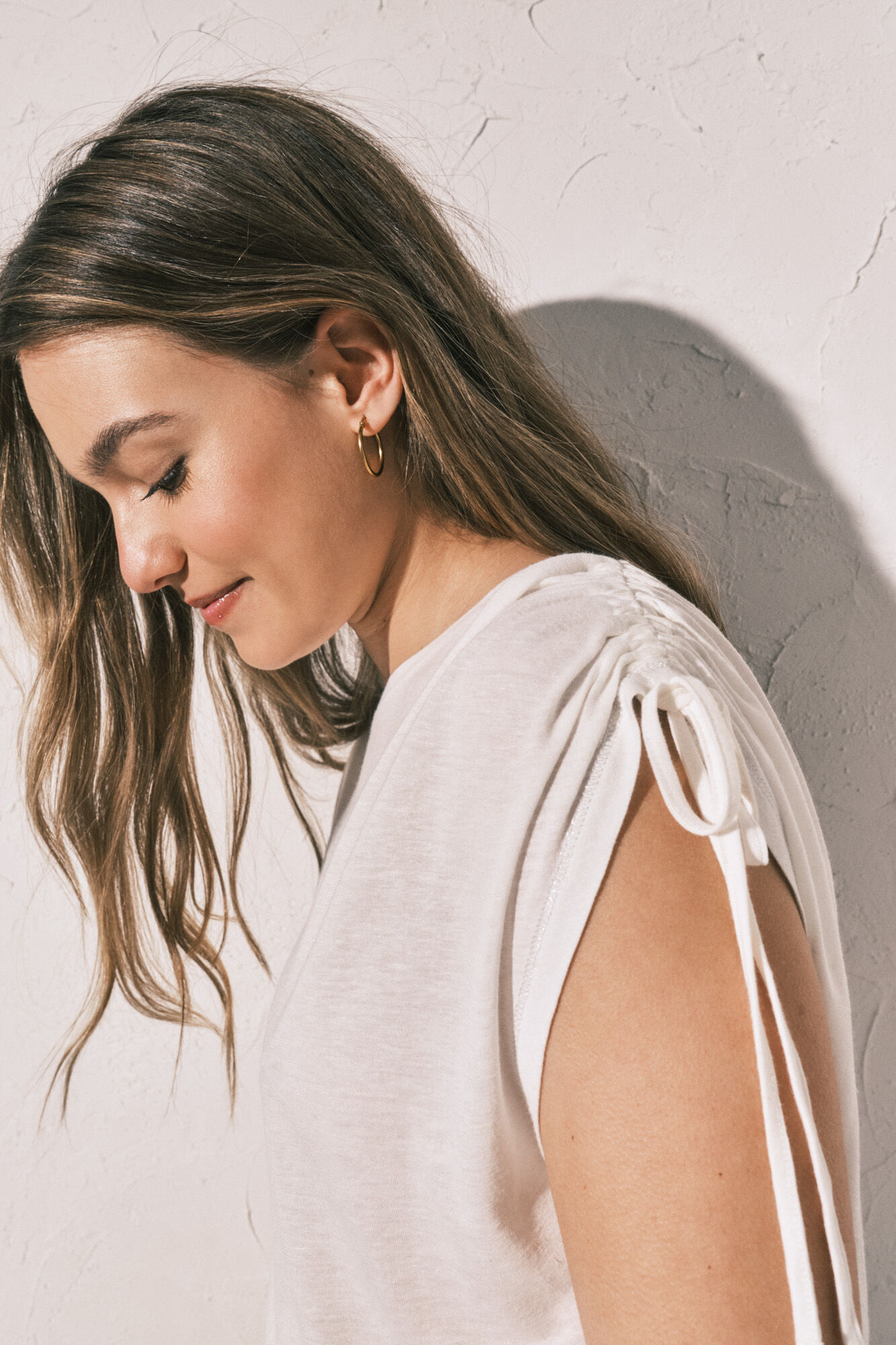 Women'secret Playera de viscosa y lino beige