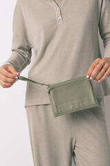 Womensecret Mini monedero de nailon verde kaki