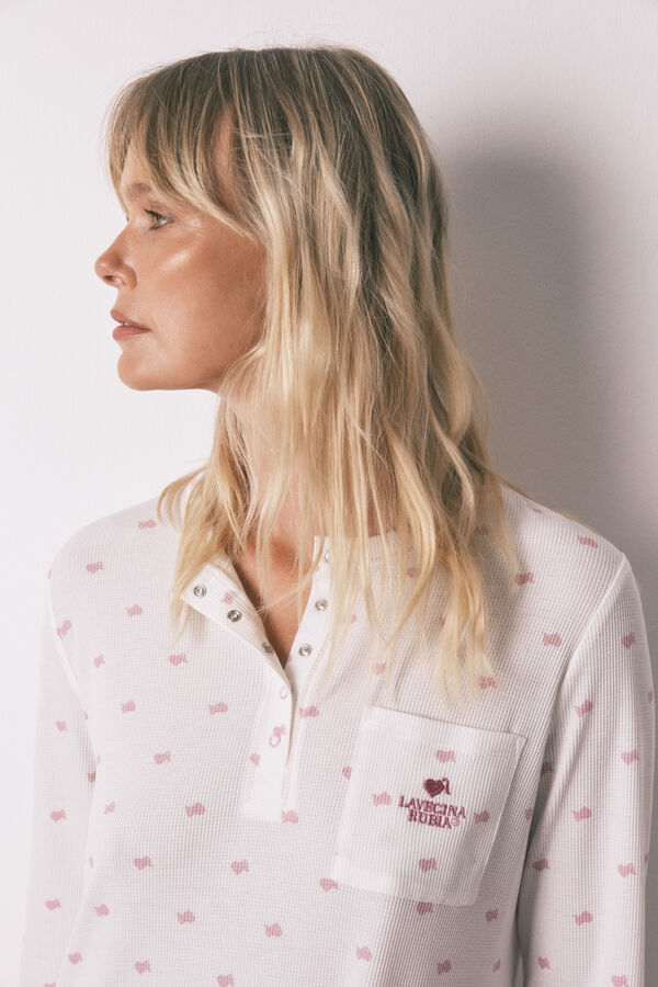 Women'secret Camisón midi tejido Waffle  estampado