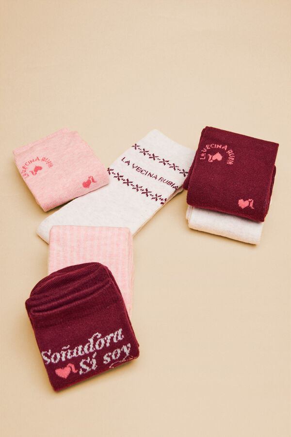 Womensecret Pack 6 calcetines algodón La Vecina Rubia estampado