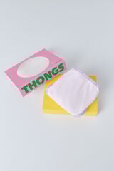 HI&BYE Pack de 3 tangas blancas, grises y rosas blanco