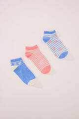 Womensecret Pack de 3 calcetines short con estampado de cangrejo estampado