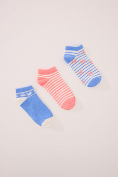 Womensecret Pack de 3 calcetines short con estampado de cangrejo estampado