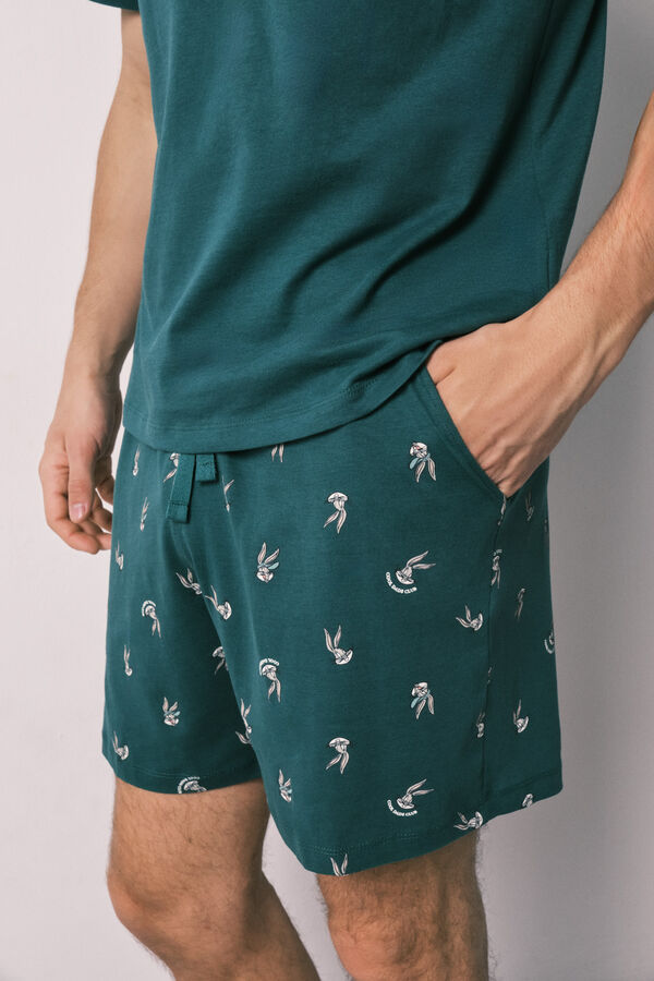 Women'secret Pijama corta de hombre Bugs Bunny de 100% algod&oacute;n verde