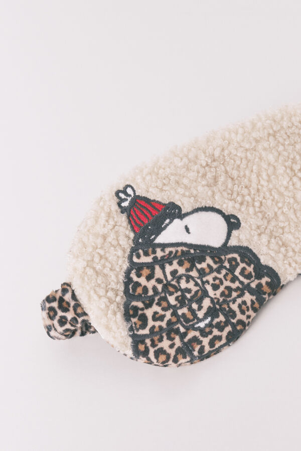 Women'secret Máscara para dormir de borrego de Snoopy marfil