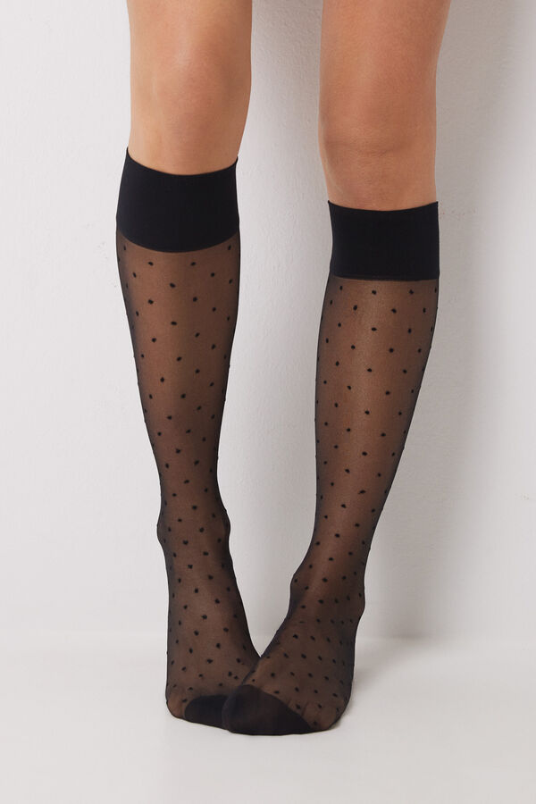 Womensecret Medias de plumeti negro