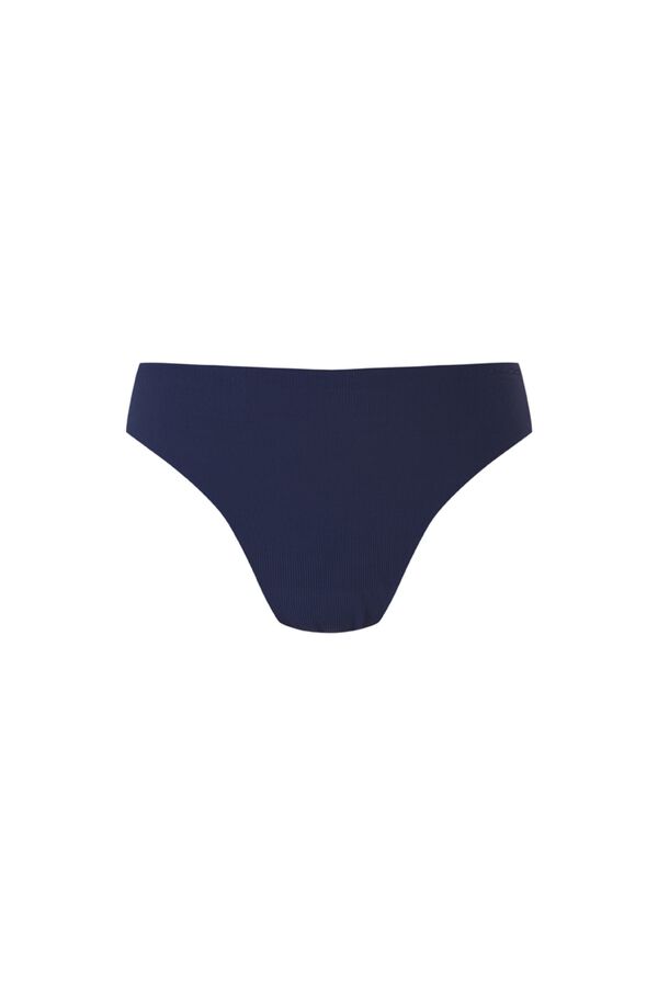 Women'secret Panty cl&aacute;sica de microfibra acanalada azul azul