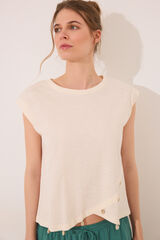 Womensecret Playera de manga blanca  marfil